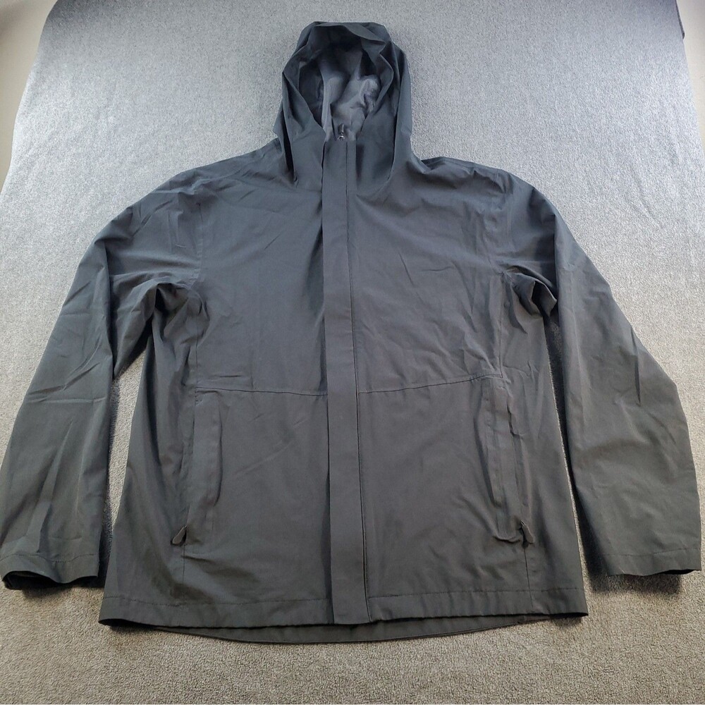 32 Degrees Cool Raincoat Mens M Plus Outdoor Hoodie Full Zip Lightweight Black